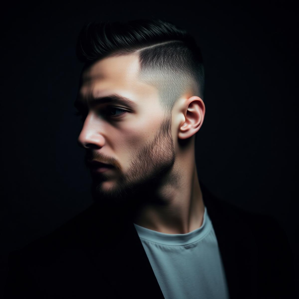 Coupe homme moderne, fade net